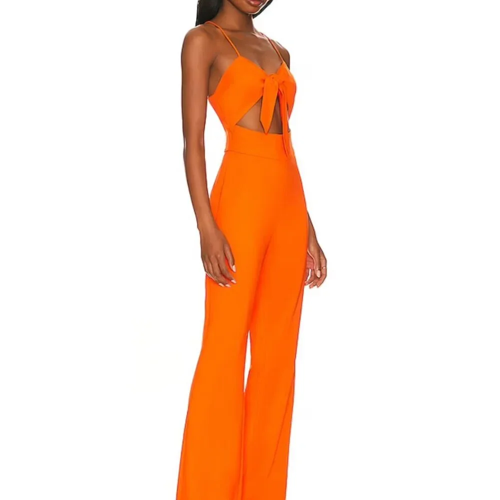 Lita by Ciara x Revolve Tie Front Jumpsuit in Cherry Tomato XXL - $398 - Picture 2 of 8